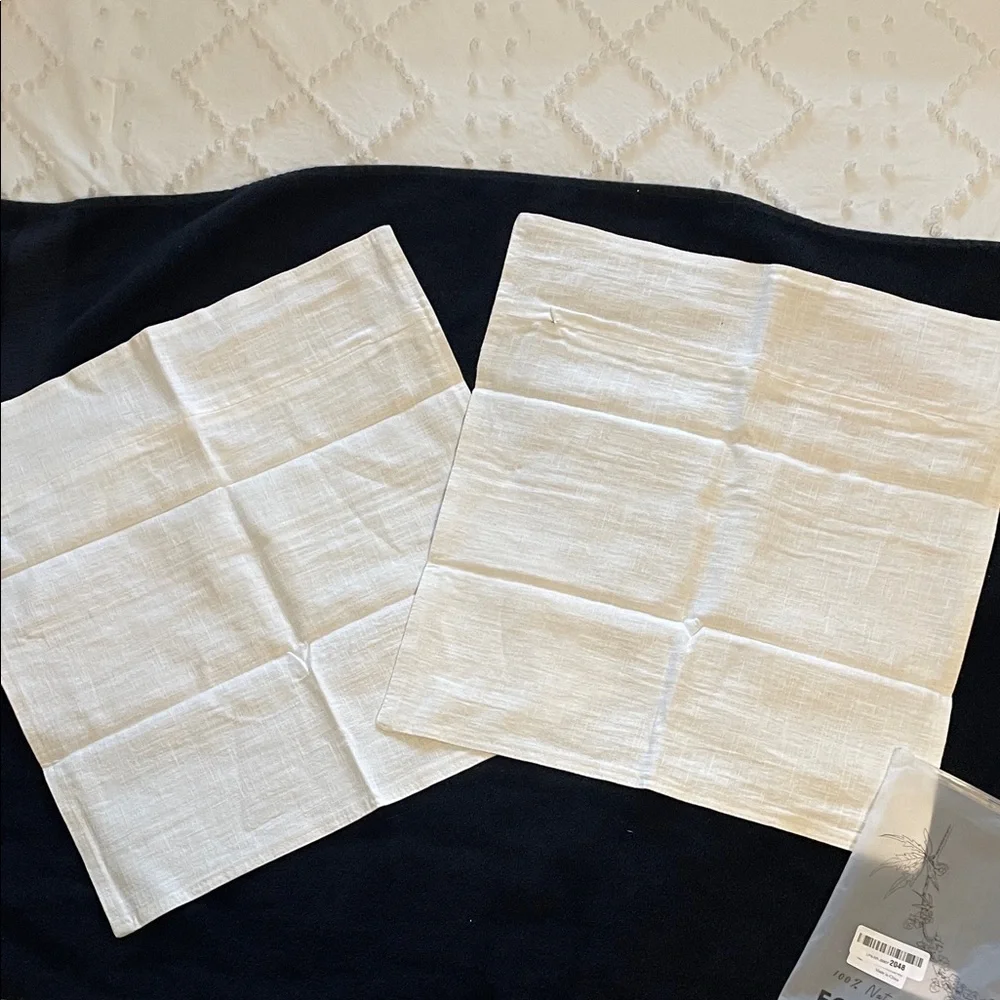 Cream Accent Pillow Covers linen texture new set of two